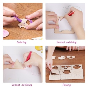 Set 56 sabloane din lemn cu accesorii pentru desen - Img 4