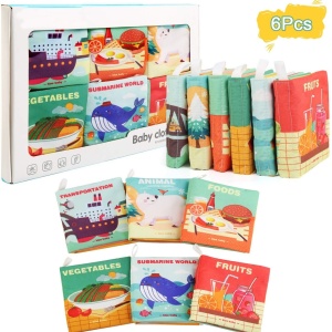 Set 6 carti senzoriale textile pentru bebelusi - Img 1