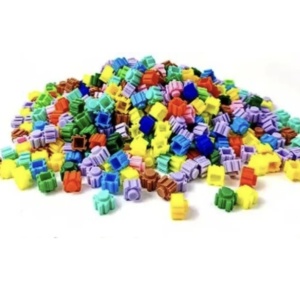 Set 84 piese constructie copii, plastic colorat - Img 4