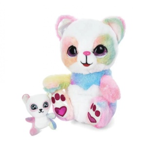 Ursulet Panda cu pui, cu senzori pentru miscare, 5 melodii, din plus, curcubeu - Img 1