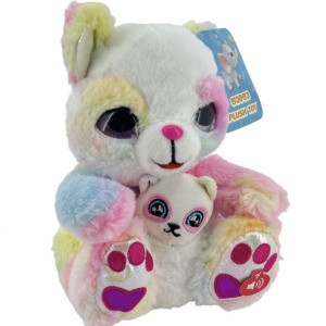 Ursulet Panda cu pui, cu senzori pentru miscare, 5 melodii, din plus, curcubeu - Img 2