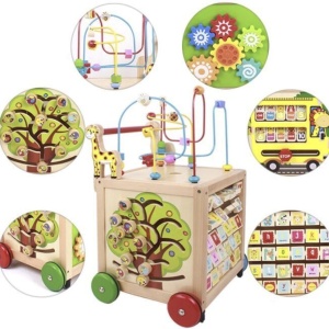 Antemergator Montessori 6 in 1 Girafa – Cub Educativ, Antepremergator si Centru de Activitati - Img 4