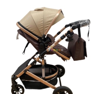 Carucior 2 in 1, reversibil, cu suspensii, T7 crem - L-Sun - Img 3