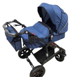 Carucior 2 in 1, reversibil, pliabil, suspensii duble, Teknum 6618, albastru - Img 10