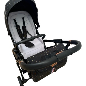 Carucior reversibil pliabil, cu husa picioare, 0-36 luni, C7 Negru cu auriu - Img 17