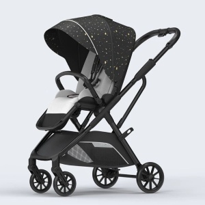 Carucior reversibil pliabil, cu husa picioare, 0-36 luni, C7 Negru cu auriu - Img 19
