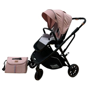 Carucior reversibil pliabil, cu husa picioare, 0-36 luni, C7 Roz - Img 4