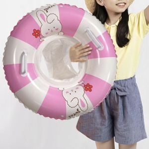 Colac Gonflabil pentru Copii cu Scaunel Interior – Summer, Model Roz cu Alb - Img 3