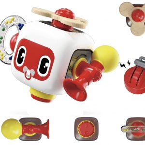 Joc Cub Busy Board cu claxon, multifunctional, 6 in 1 tine-l ocupat - Img 1