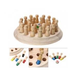 Joc de memorie Memory Chess, cu 24 pini, din lemn - Img 3