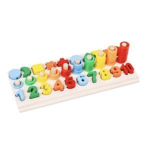 Joc logaritmic 5 in 1 din lemn - Img 1