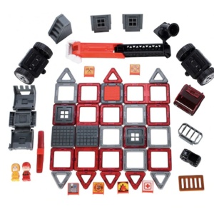 Joc STEM de constructie Magic Magnetic, Rescue Statia de pompieri, 50 piese magnetice - Img 2