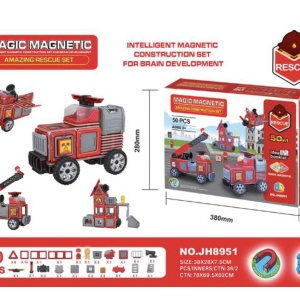 Joc STEM de constructie Magic Magnetic, Rescue Statia de pompieri, 50 piese magnetice - Img 7
