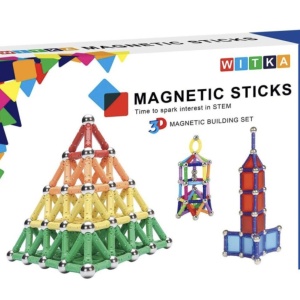 Joc STEM de constructie Magnetic Sticks Witka, cu 230 piese - Img 1