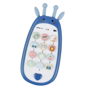 Jucarie 2 in 1 telefon cu jucarie de dentitie, girafa albastru - Img 1