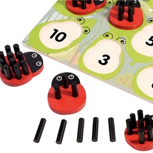 Jucarie de Numarare si sortare Montessori Ladybug, din lemn - Img 3