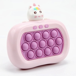 Jucarie senzoriala inteligenta Pop It cu lumini - Consola Interactiva Unicornul roz - Img 3