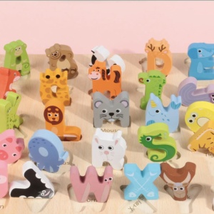 Puzzle incastru 3D alfabetul cu litere mari si imagini animale - Img 7
