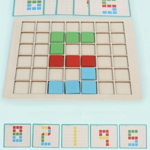 Puzzle mozaic cu piese 3D, cu 4 nivele dificultate, 120 piese, Locomotiva, din lemn - Img 7