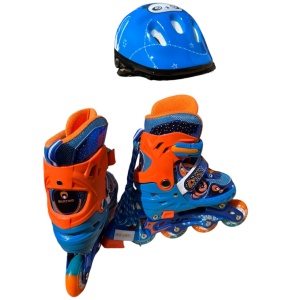 Role copii MY-918TDS, 31-34 albastru S, 4 roti, 3 in 1, cu accesorii de protectie, masuri reglabile - Img 10