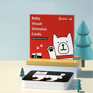 Set 20 carduri flash STEM alb-negru-rosu, de stimulare vizuala pentru bebelusi 3-6 luni - Img 1