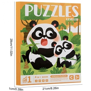 Set 4 puzzle-uri magnetice din lemn – animale salbatice, Montessori - Img 7
