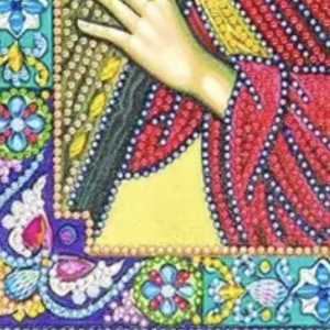 Tablou cu Diamante R8066 Iisus Hristos cara Crucea, cu Umplere partiala, cu rama, 30x40 cm - Img 4