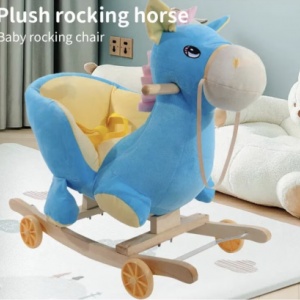 Unicornul Bleu din plus, Balansoar si cu Roti - Img 3