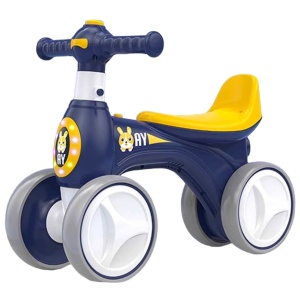 Bicicleta fara pedale pentru copii mici 1-3 ani, cu 4 roti, 211AY bleumarin - Img 1