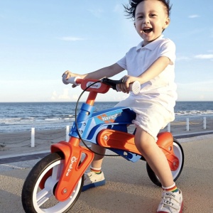 Bicicleta fara pedale, pentru echilibru, Navigator, rosu cu albastru - Img 4