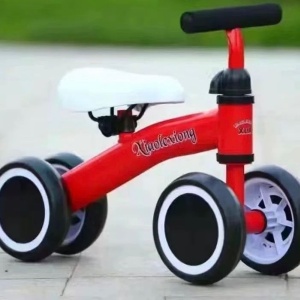 Bicicleta mini cu 4 roti, fara pedale, 1-3 ani, B04 Rosu - Img 2