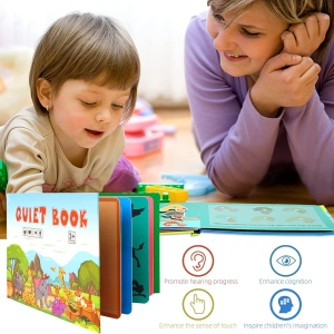 Carte cu activitati educative, Quiet Book Animalele salbatice - Img 6