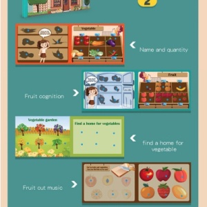 Carte cu activitati educative, Quiet Book Aprozarul de legume si fructe - Img 11