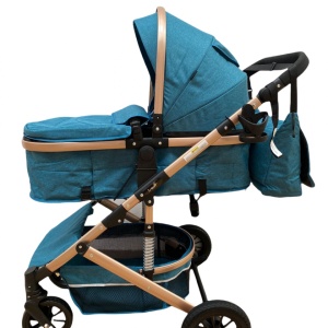 Carucior 2 in 1, reversibil, cu suspensii, T7 verde - L-Sun - Img 5