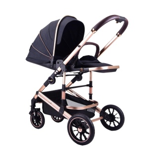 Carucior 2 in 1 transformabil, reversibil, pliabil, F3 Luxury Black - Img 9