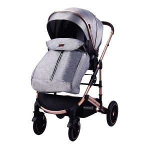 Carucior 2 in 1 transformabil, reversibil, pliabil, F3 Luxury Grey - Img 2