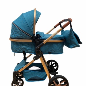 Carucior 3 in 1, cu suspensii, reversibil, T9 - albastru - Img 8