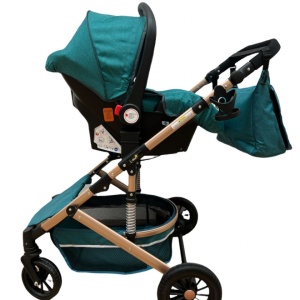 Carucior 3 in 1, reversibil, cu suspensii, reversibil, compact, T2 New, Verde inchis - Img 7