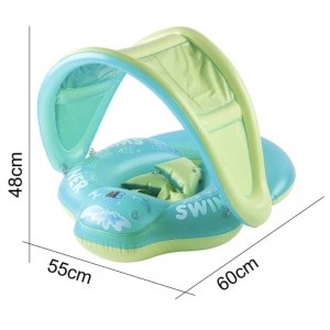 Colac bebe pentru inot cu parasolar si suport - Trainer for Swim verde - Img 8