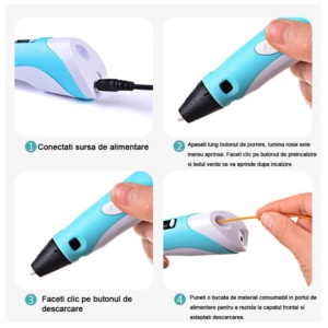 Creion inteligent de imprimare 3D, cu afisaj digital, incarcare USB - Img 10