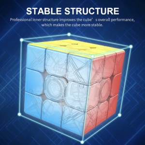 Cub mecanic 3x3x3 antistres, multicolor, Moyu, Stickerless, de viteza, Speedcube - Img 6