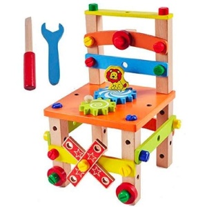 Joc de asamblat banc cu scule, Lion, din lemn - Img 1