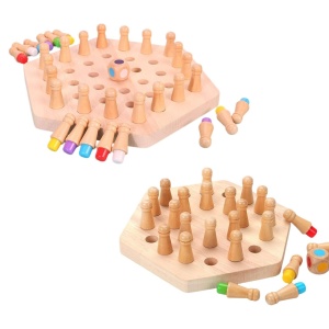 Joc de memorie Hexagonal Memory Chess, cu 24 pini, din lemn - Img 4