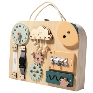 Joc Montessori Placa Busy Board Sisteme, dubla, cu 10 activitati, din lemn - Img 2