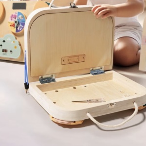 Joc Montessori Placa Busy Board Sisteme, dubla, cu 10 activitati, din lemn - Img 3