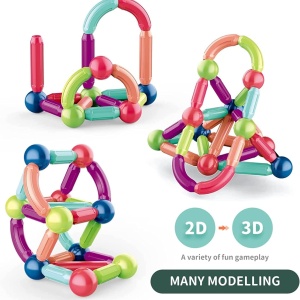 Joc STEM de constructii, 36 piese Magnetic Sticks - Img 11