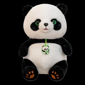 Jucarie de plus si perna cu patura gri inclusa, Panda - Img 6