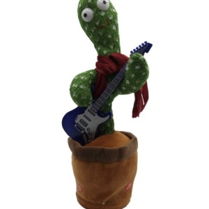 Jucarie interactiva Cactusul dansator cu chitara - danseaza, canta, imita, repeta din material textil - Img 3