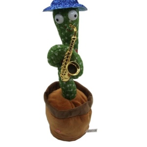 Jucarie interactiva Cactusul dansator cu trompeta - danseaza, canta, imita, repeta din material textil - Img 3