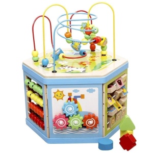 Jucarie Montessori 8 in 1 - Centru de activitati Hexagon - Img 1